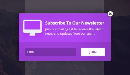 Popup newsletter subscribe forms